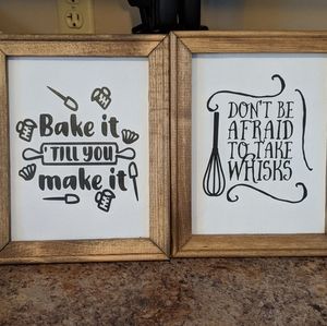 Custom set of 2 kitchen hanging canvas